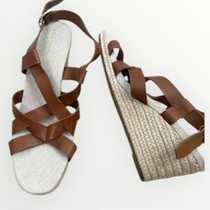 Cole Haan Sandals Size 11 B Brown Strappy Ankle Strap Buckle Open Toe Chic